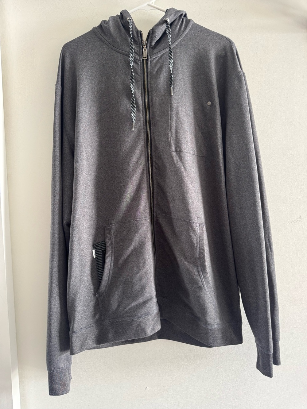 Vuori Men's Full Movement Charcoal Gray Zip-Up Hoodie